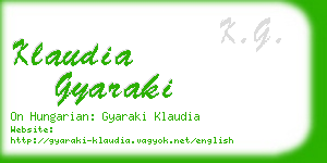 klaudia gyaraki business card